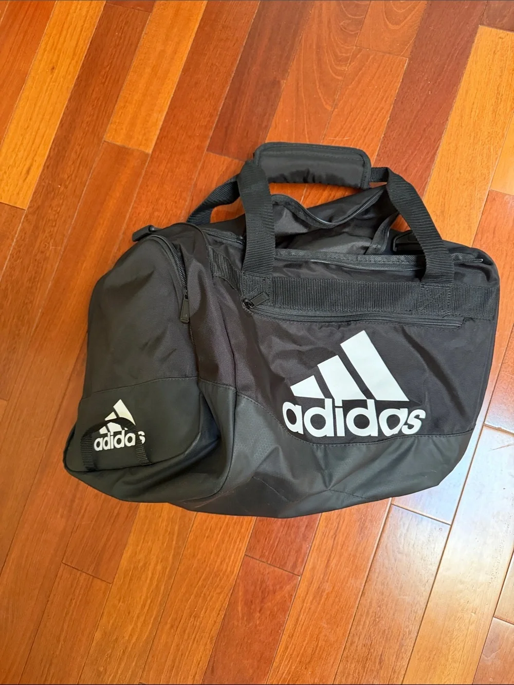 adidas Black Duffel Bag with White Logo - Men's Sports Tote